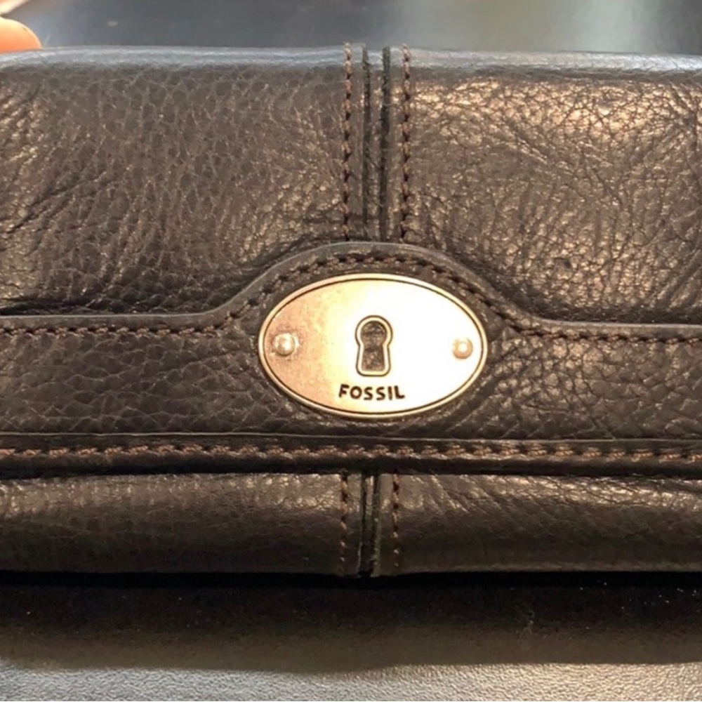 Fossil black leather wallet